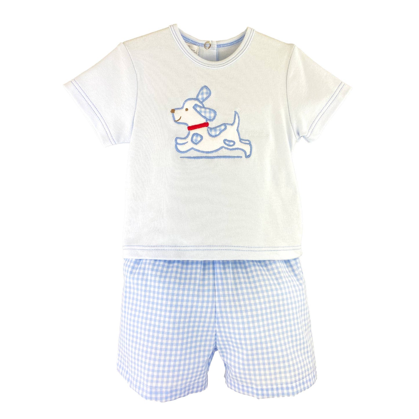 Shirt & Shorts Set with Dog Applique