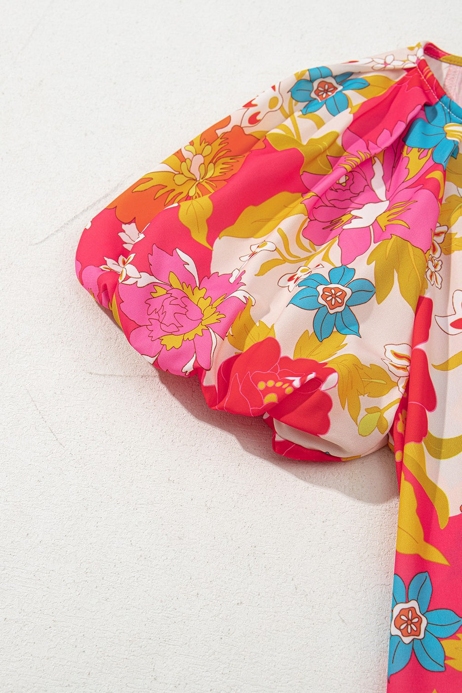 Floral Print Bubble Short Sleeve Dress