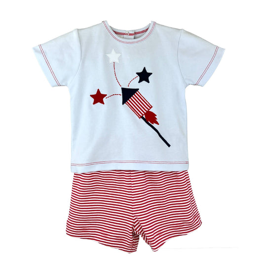 Knit Patriotic Shirt & Short Set
