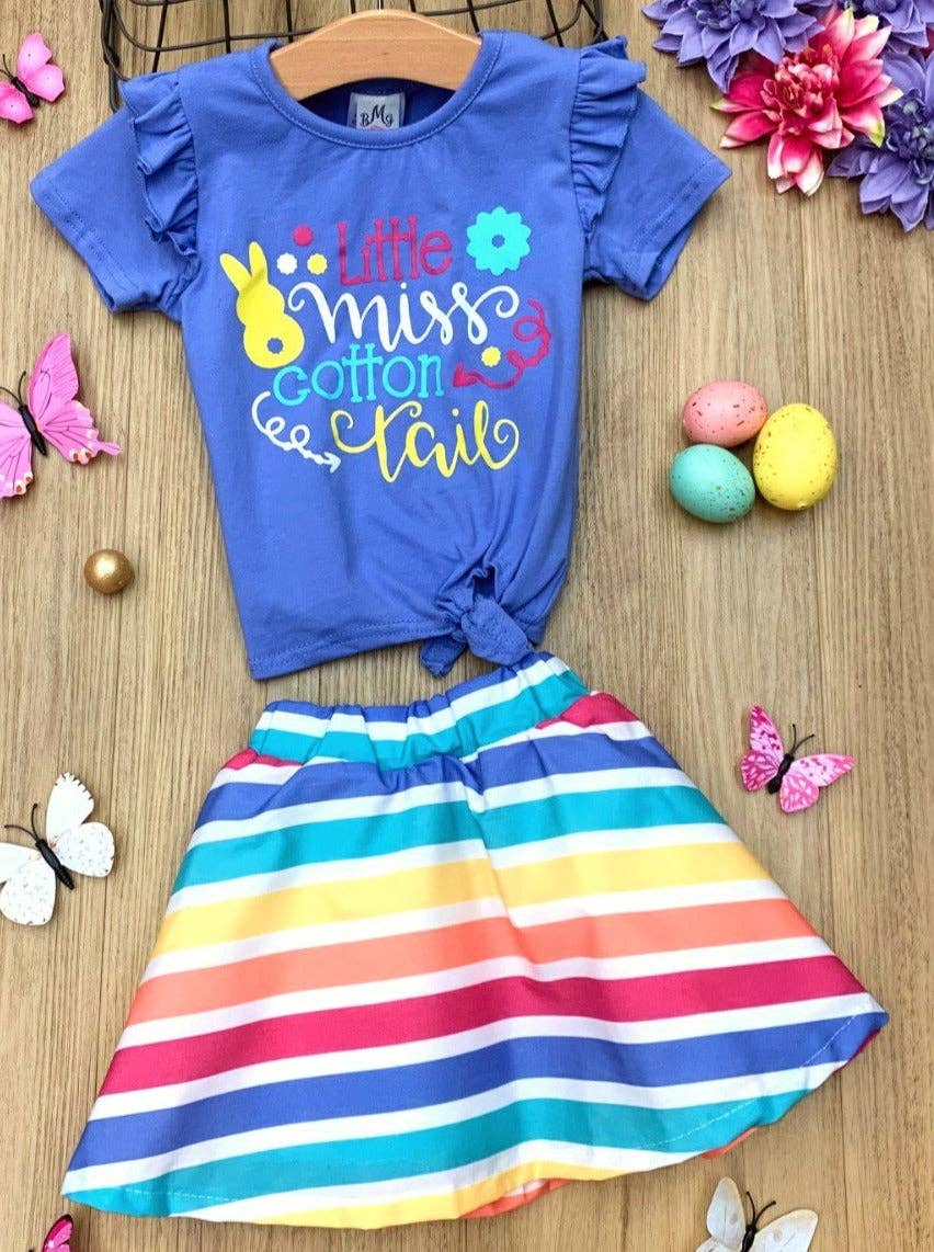 Little Miss Cotton Tail Rainbow Skirt Set