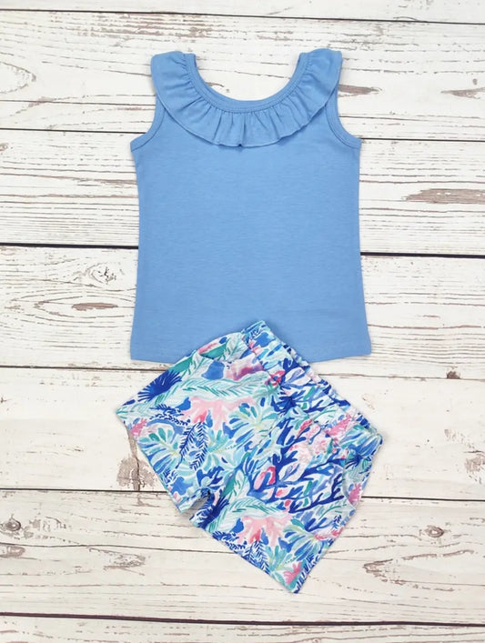 Baby Girls Coral Print Shorts Set
