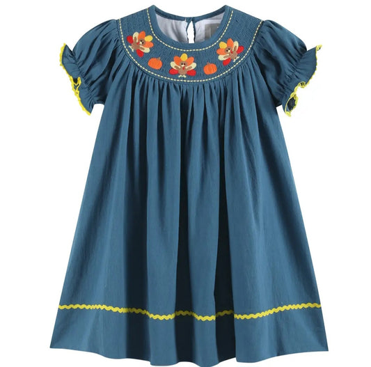 Cobalt Blue Turkey Bishop Dress