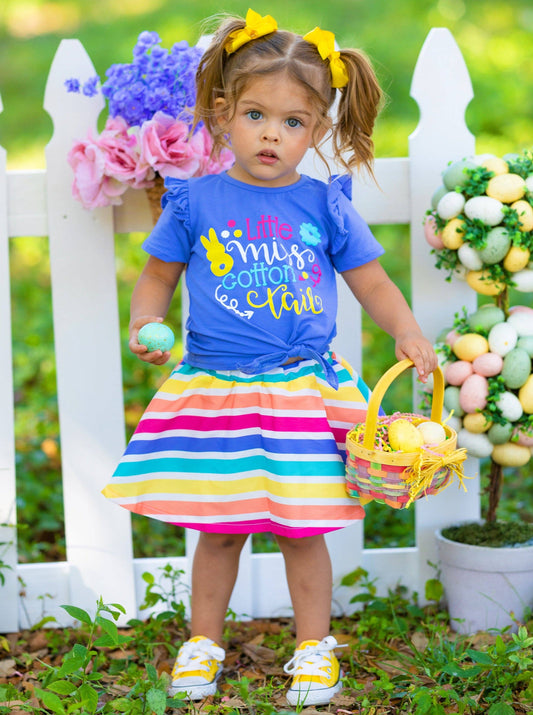 Little Miss Cotton Tail Rainbow Skirt Set